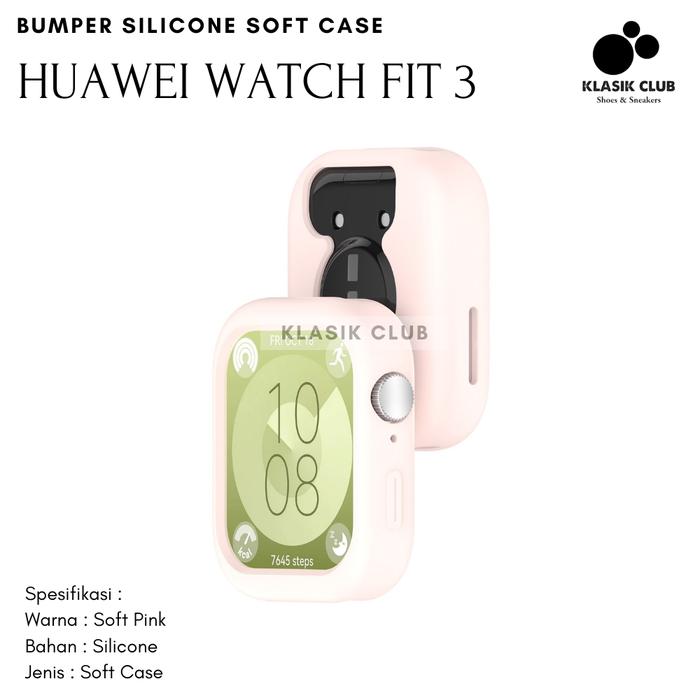 Gambar Bumper Huawei Watch Fit 3 Silicone Case Warna Warni / Casing Pelindung Huawei Watch Fit 3 Bahan Silikon - Soft Pink dari Klasik Club undefined Tokopedia