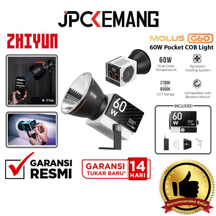 Gambar Zhiyun Molus G60 Pocket COB Monolight Portable LED Light Molus G 60 Garansi Resmi - G60 BASIC dari JPC Kemang undefined Tokopedia