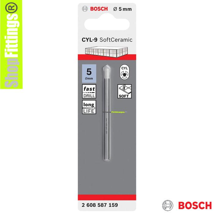 Gambar BOSCH Mata Bor Kaca Keramik Granit Marmer 3 4 5 6 7 8 10 12 14 16 mm - 5 x 70mm # 159 dari Shop Fittings undefined Tokopedia