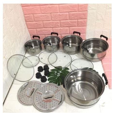 Gambar Panci Mpasi Bayi Set Granit Wajan Food Grade Fry Pan Steamer Set Stainless Kukusan Tebal Cookware - TTP KACA16-24 A dari LIVESHOP110 undefined Tokopedia