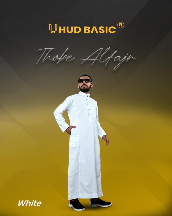 Gambar Uhud Basic - Jubah Jubba Gamis Thobe Alfajr Pria Exlusive dan Premium - WHITE, M dari UHUD BASIC PUSAT undefined Tokopedia