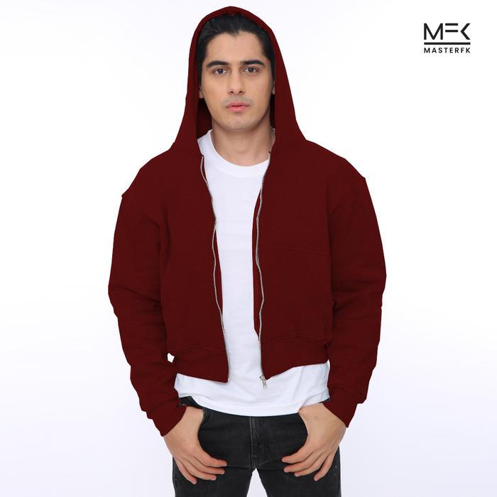 Gambar MasterFK Hoodie Boxy Zipper Basic Hoodie Boxy Resleting Black Size S-XL - Maroon, M dari MasterFK undefined Tokopedia