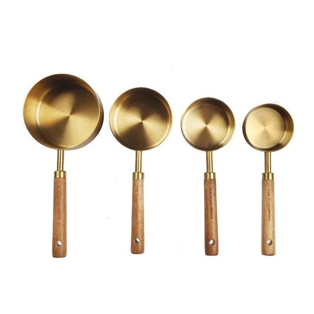 Gambar Sendok Takar Ukur Cup Measuring Spoon 4 PCS L  - Golden - Besar dari piepiebakewareofficial undefined Tokopedia