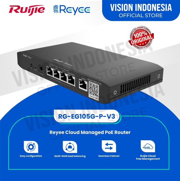 Gambar RUIJIE RG-EG105G-P-V3 Reyee Cloud Managed PoE Router dari VISION INDONESIA undefined Tokopedia
