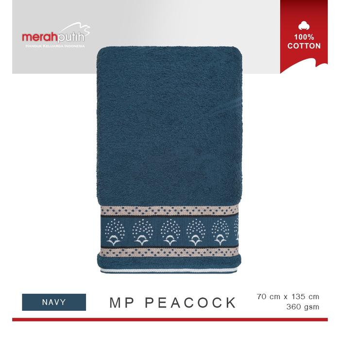 Gambar Handuk Merah Putih Motif Peacock Ukuran 70x135 Bath Towel - Navy dari handukmurahmanggadua undefined Tokopedia