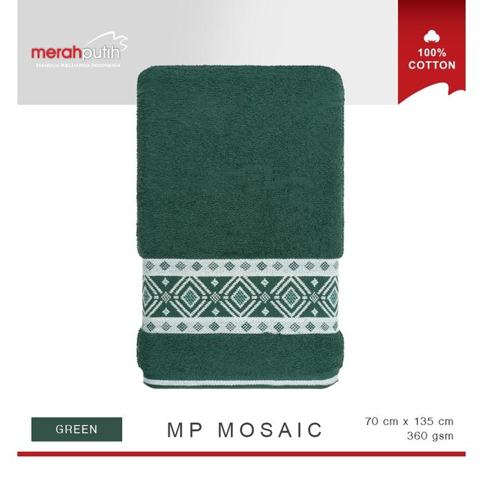 Gambar Handuk Merah Putih Motif Mosaic Ukuran 70 x 135cm Bath Towel - Green dari handukmurahmanggadua undefined Tokopedia