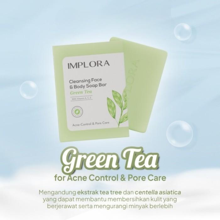 Gambar IMPLORA Sabun Batang Cleansing Face & Body Bar | Soap - Greentea dari ElysiaIndonesia undefined Tokopedia