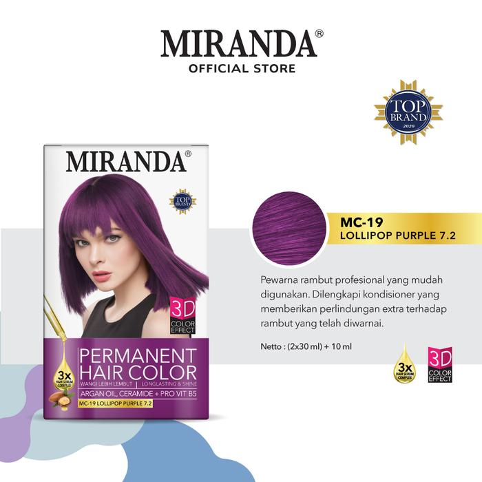 Gambar Miranda - Permanent Hair Color Cat Rambut MC 11-19 - 19 Lolipop Purp dari Mekar Cosmetic Serang undefined Tokopedia