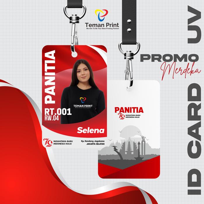 Gambar Teman Print Cetak ID Card Panitia 17 Agustus 2 Sisi Name Tag Panitia 17 Agustusan - 01, 1 Sisi dari Teman Print undefined Tokopedia