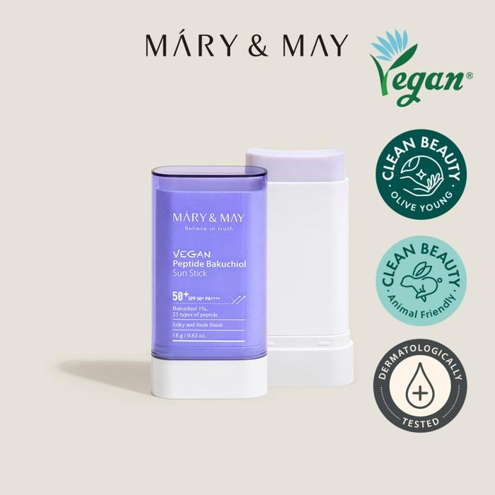 Gambar MARY & MAY Vegan Peptide Bakuchiol Sun Stick SPF50+ PA++++ 18g dari Style Korean Indonesia undefined Tokopedia