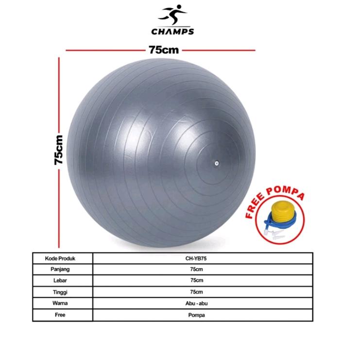 Gambar Gymball 25, 35, 45. 55, 65, 75, 85 cm / Bola Gym / Bola yoga Gymball - 75CM dari Rizky Part SDA undefined Tokopedia