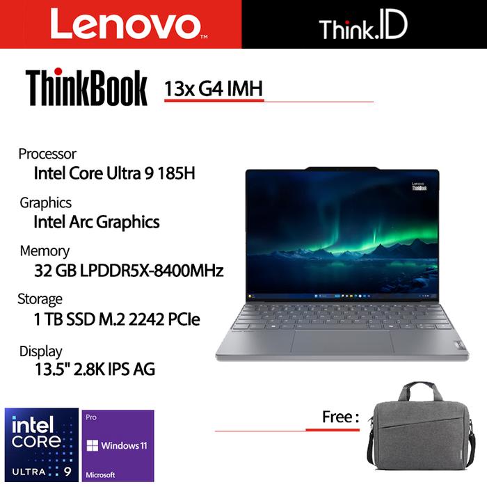 Gambar Lenovo ThinkBook 13x G4 Ultra 9 185H 32GB 1TB NVMe Arc IR Win11 Pro dari THINK-ID undefined Tokopedia
