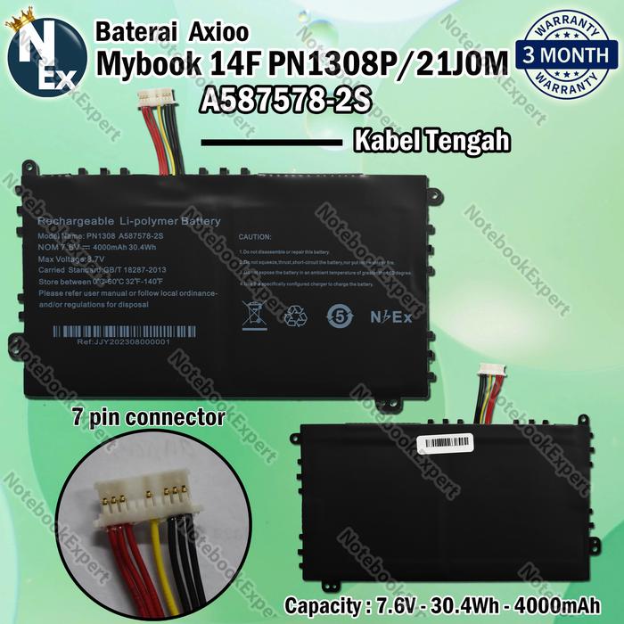 Gambar Baterai Axioo Mybook 14F PN1308P A587578-2S Original - Kabel Kanan - Tengah(7 Kabel) dari notebookexpert undefined Tokopedia