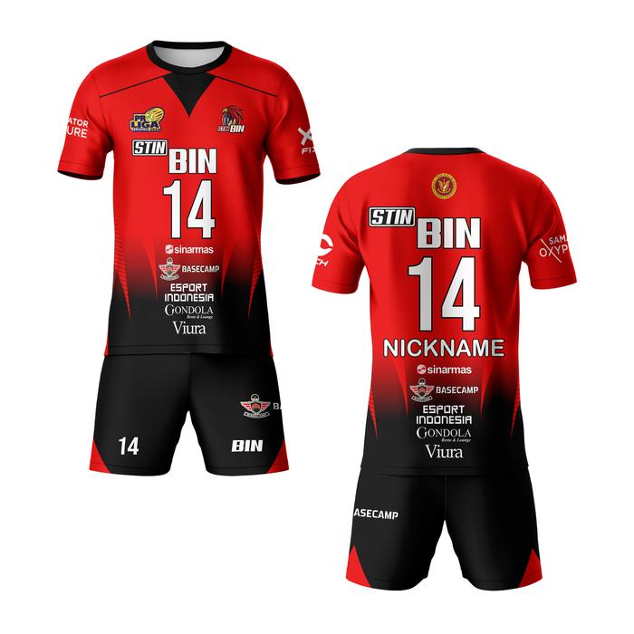 Jersey Voli Proliga Jakarta STIN BIN 2023 Merah Pria Wanita Custom 2024 O  Stelan, L