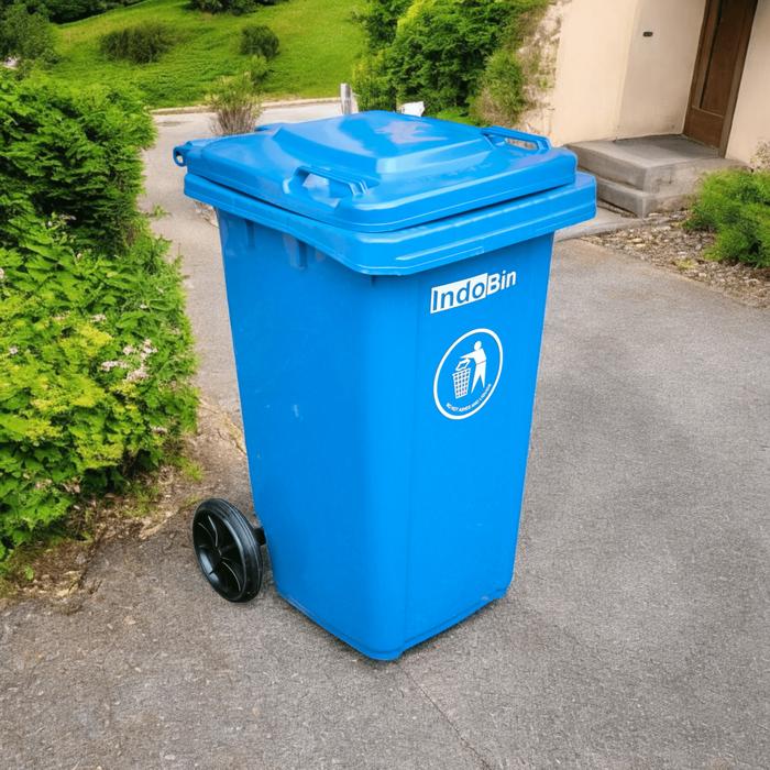 Gambar Tempat sampah plastik hdpe 100 liter kuat awet - Biru dari Mega Fiberglass undefined Tokopedia