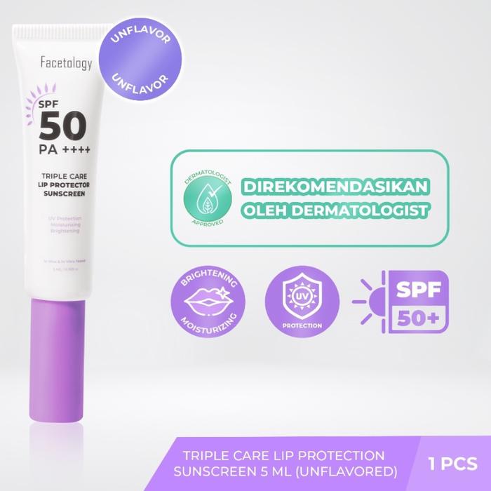 Gambar FACETOLOGY Triple Care Lip Protector Sunscreen - Unflavor dari BeautyHaul_NEW undefined Tokopedia