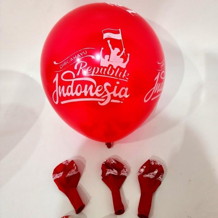 Gambar Balon Latex Merah Putih Tulisan Indonesia Merdeka Dekorasi 17 Agustus HUT RI - DIRG MERAH dari Posh Party Supplies undefined Tokopedia