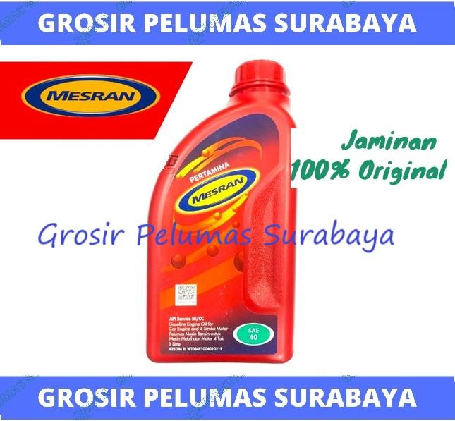 Gambar ORIGINAL Pertamina Mesran 40 sae 40 botol 1liter Oli mesin bensin ASLI Mesran sae 40 1 Liter dari Grosir Pelumas Surabaya undefined Tokopedia