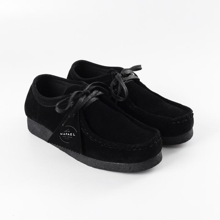 Gambar MAFAEL-Sepatu Pria Wallabee full hitam-Sepatu Casual Pria Hitam Kasual Shoes - Hitam, 40 dari mafael undefined Tokopedia