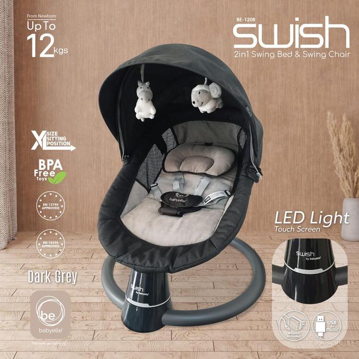 Gambar Babyelle Swish Automatic Baby Swing BE 1208 - Dark Grey dari Babyelle Indonesia undefined Tokopedia