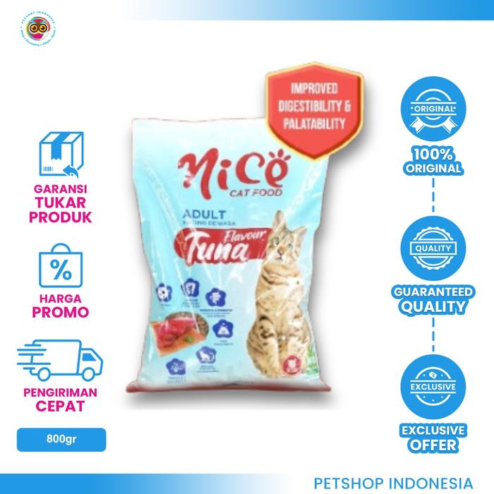 Gambar Nice Cat Food 1 kg ( Repack ) - Makanan Kering Kucing - Tuna 800gr dari Petshop Indonesia Ungaran undefined Tokopedia