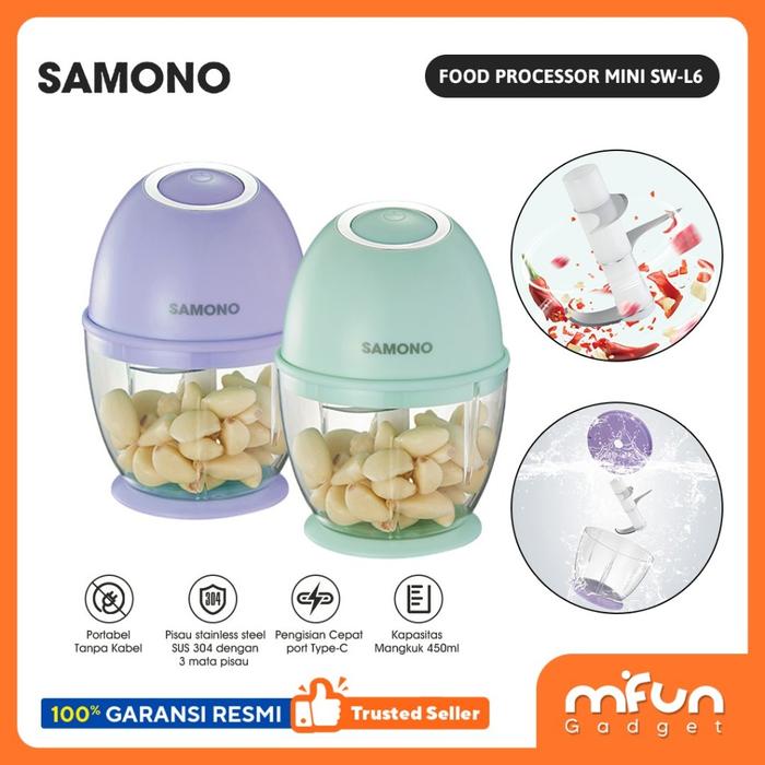 Gambar SAMONO Food Processor Food Chopper  SW-MC200 / SW MC 200 Kapasitas 300 - SAMONO SW L6 dari WIJAYA ELEKTRONIK SEMARANG undefined Tokopedia