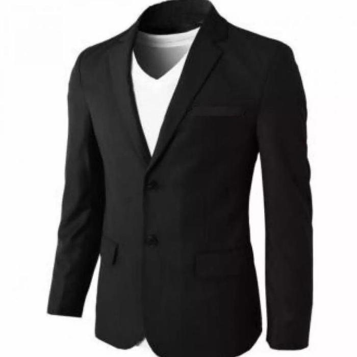 Gambar Jas Wisuda Formal Kelulusan kancing 2 / Blazer nikah Resmi / Jas pria dewasa / Jas Hitam polos / Jas formal kerja / Jas pria Terbaru - Hitam polos, S dari nhanaashopku undefined Tokopedia