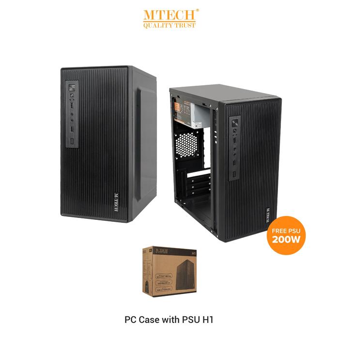 Gambar PC Case Casing Komputer CPU With PSU ATX 200w Mtech H1 Fan RGB - PCC PACK KAYU dari Original IT undefined Tokopedia