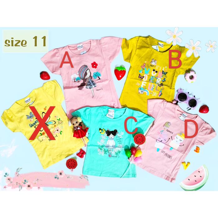 Jual Kaos lengan pendek anak perempuan size 11 11B Kota