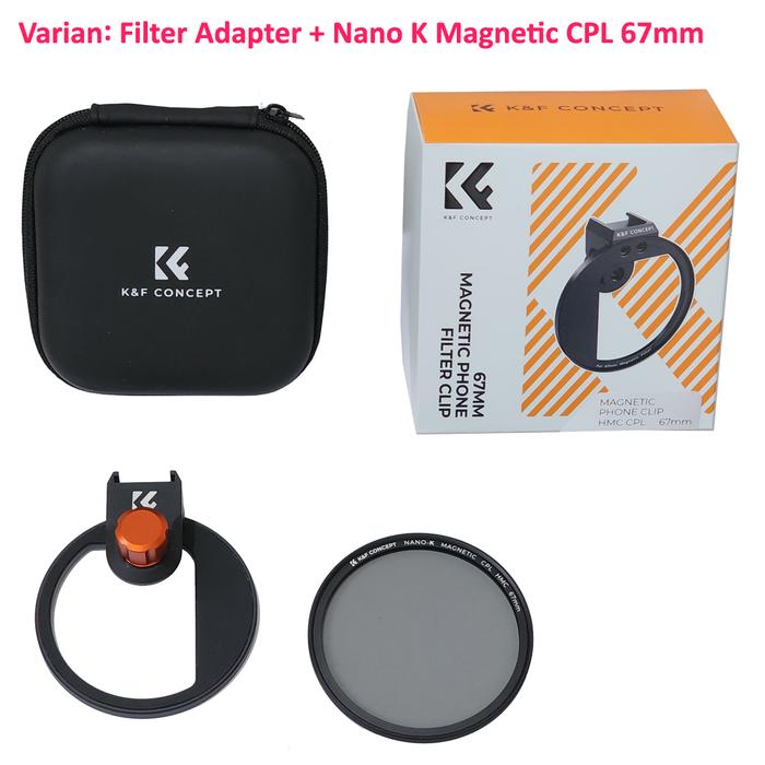 Gambar KNF Concept Filter Smartphone Magnetic 67mm - Optional Nano X Variable ND 2-32 or Nano K CPL Filter for Iphone Samsung Vivo Oppo Slow Shutter Photography - ADAPTER+CPL dari Cahaya Digital Store undefined Tokopedia