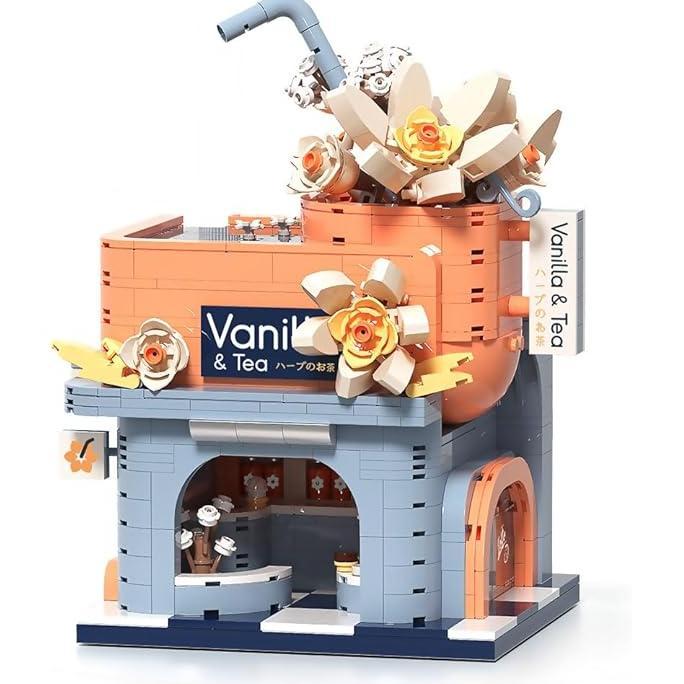 Gambar Vanilla Tea Bar Building Set City_Street View Flower Mini Brick Building Block Toy Set Gift Girl 1084Pcs dari zhafira333 undefined Tokopedia