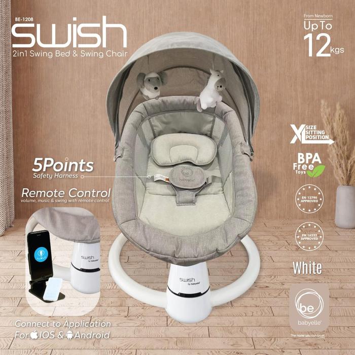Gambar Babyelle Swish Automatic Baby Swing BE 1208 - White dari Babyelle Indonesia undefined Tokopedia