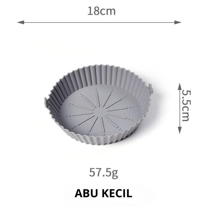 Gambar Alas Air Fryer Silikon tahan panas Tray Multifungsi / SILICONE Air Fryer Silicone Pot Silikon Bowl Wadah Tray Nampan Baking Cooking / kertas air fryer / alas air fryer silikon BPA FREE  Y02 - Abu Kecil dari MyLittle House undefined Tokopedia