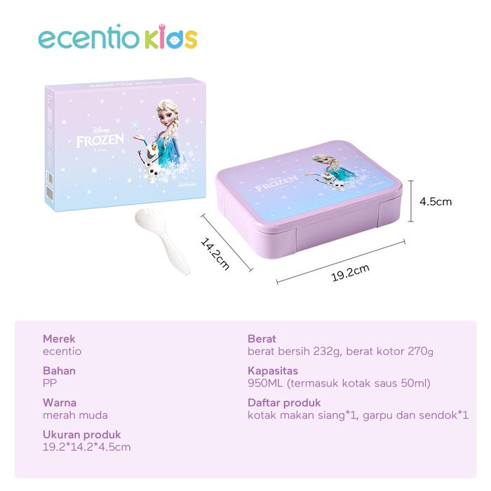 Gambar 【Orignal】ecentiokids tempat makan anak Disney Elsa Marvel Captain America lucu sekolah BPA free bayi anti tumpah lunch box - Princess dari ecentio.indonesia undefined Tokopedia