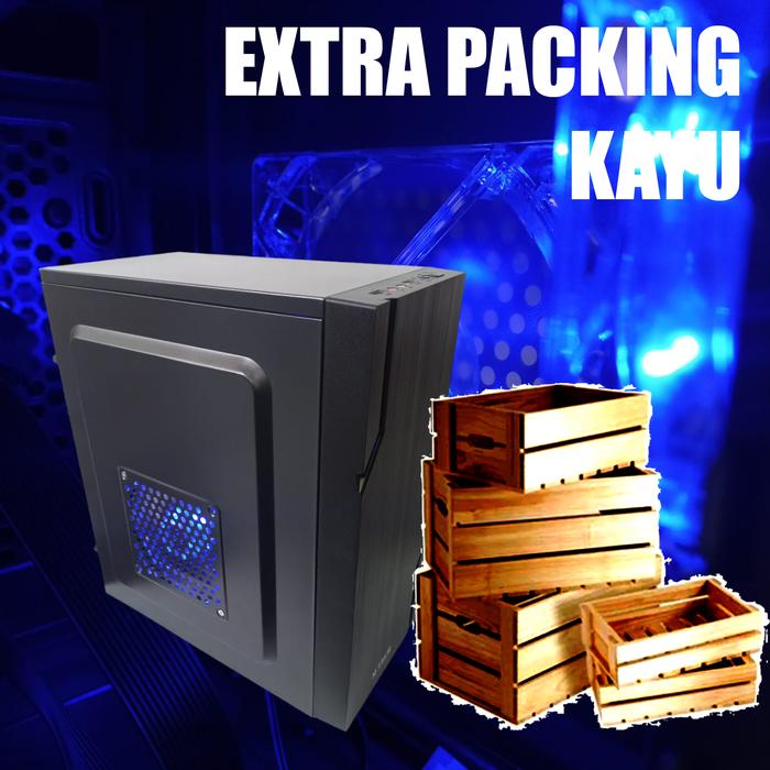 Gambar PC case Casing Komputer with PSU ATX 200w Fan Casing RGB Mtech H2 - PCC F2BLUE+KAYU dari Original IT undefined Tokopedia