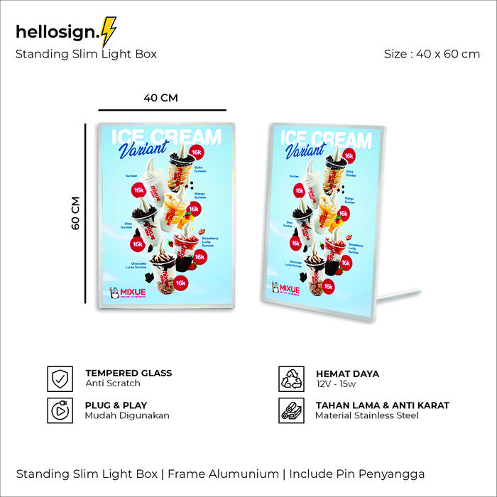 Jual Slim Light Box | Ultra Thin Light Box | Standing LED Menu Poster ...