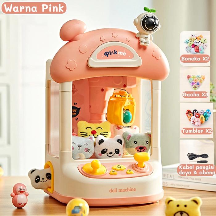 Gambar Claw Machine Toy Mesin Capit Mini Mainan Claw Game Mainan Mesin Cabit Boneka Dengan Musik - Pink dari Little Fan Shop undefined Tokopedia