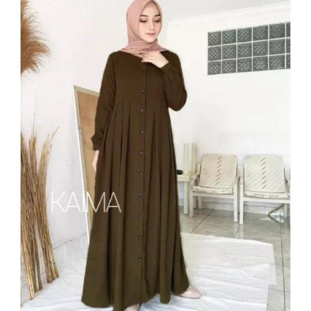 Gambar Diskon Cuci Gudang!! Bayar Ditempat - Baju Gamis Dress Kaima Rinjani Kancing Rempel Busui Friendly / Gamis 2023 Lebaran Wanita Modern Cewek Premium Cewe Cwe Simpel Perempuan Pink Hitam Maroon Coksu Mocca Mustard Abu Navy Remaja Dewasa Jumbo Busui - coklat tua, all size fit xl dari Andikah House undefined Tokopedia