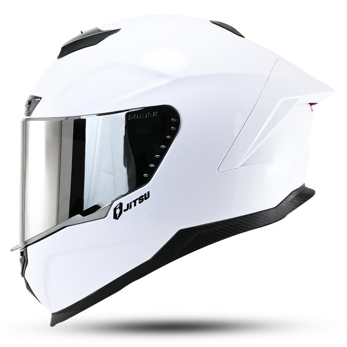 Gambar JITSU AIR 1 Helm Full Face Solid SNI - WHITE, SILVER/M dari Jitsuofficial undefined Tokopedia