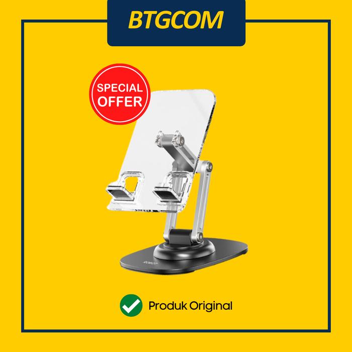 Gambar HOLDER ROBOT RT-US16 CRYSTAL UNIVERSAL TRANSPARENT STAND PHONE/TABLET/HP PUTAR 360 ORIGINAL - Hitam dari btgcom undefined Tokopedia