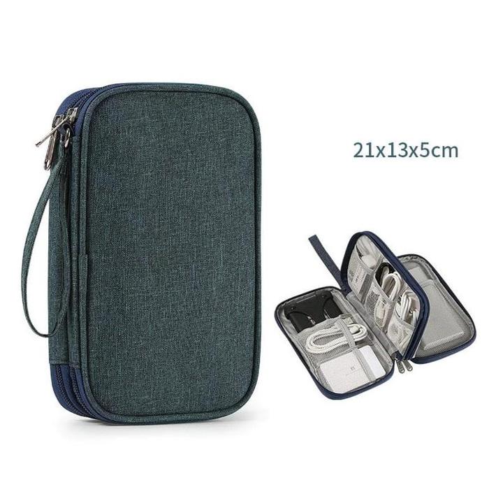 Gambar PALING POPULAR Tas Travel Power Bank Earphone Pouch Bag Case Tas Travel Organizer Gadget & Aksesoris - Navy dari Alghifarih Seller undefined Tokopedia