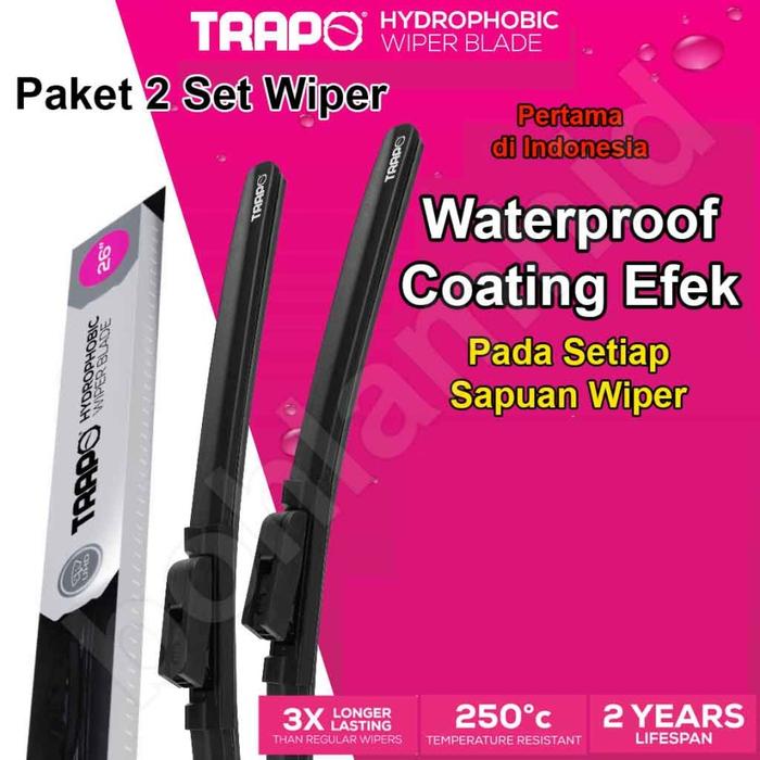 Gambar Wiper Mobil Calya TRAPO Hydrophobic Permanent Waterproof Coating 2Pcs Kanan-Kiri Glass Kaca - 22 16 dari bohlamhid undefined Tokopedia