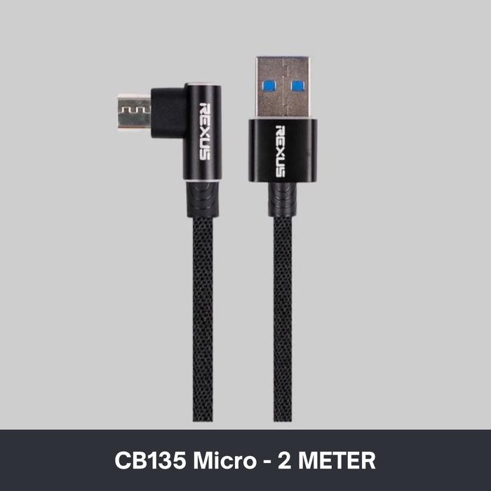 Gambar Rexus CB135M 2 meter Kabel Micro USB Sync and Charge CB-135 M 2 mtr Cable Charger - 2 METER dari Click & Go Tokopedia undefined Tokopedia