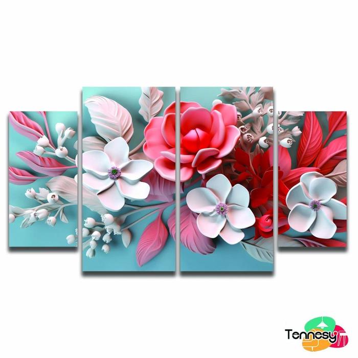 Gambar TENNESY Hiasan Dinding 1 Set Bunga 3D Biru Cantik Paper art 4 Panel Wall Decor Pajangan Kamar Aesthetic Dekorasi Ruang Tamu - SET-83 dari TOKO_CICAKCICIK undefined Tokopedia
