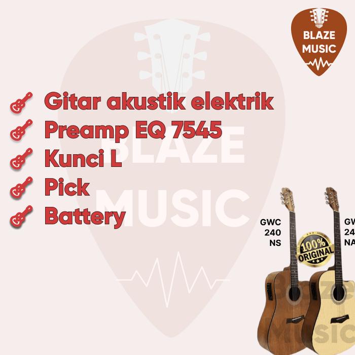Gambar Gitar akustik elektrik string COWBOY GWC-240NS ORIGINAL TUNER - Paket1 EQ 7545 dari blazemusic undefined Tokopedia