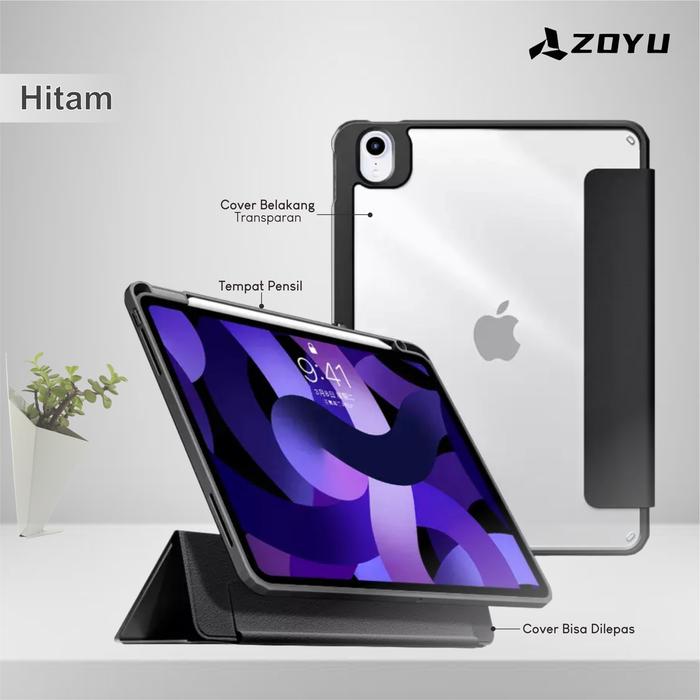 Gambar Case iPad Air 6 11 Inch M2 2024 I iPad Air 5 M1 I iPad Air 4 Detachable Hybrid Casing Cover Transparan Hitam Pink Biru Acrylic - Hitam dari Brother-Store_NEW undefined Tokopedia