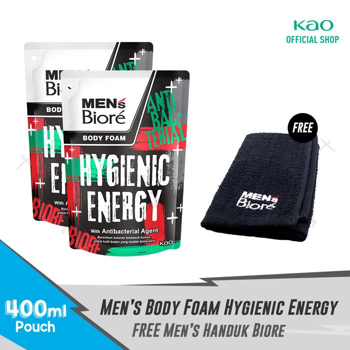 Gambar Men's Biore Hygienic Energy 400ml Pouch Twinpack + Gift - Sabun Mandi - Handuk dari KAO Indonesia undefined Tokopedia