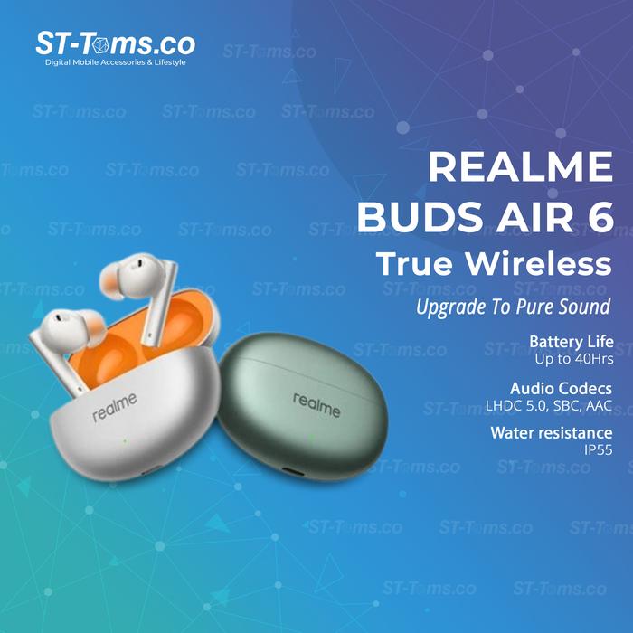 Gambar Realme Buds Air 6 Pro 6Pro True Wireless TWS ANC Active Noise Cancelling 40Hrs Battery Life - Buds Air 6 , Flame Silver dari ST-Toms.co undefined Tokopedia