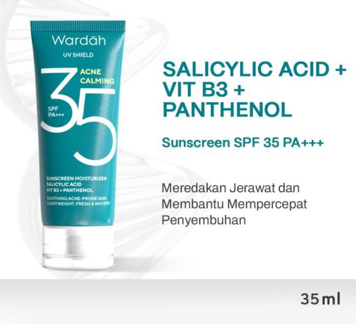 Gambar Wardah UV Shield Acne Calming Sunscreen Moisturizer SPF 35 PA+++ 35ml / 50 PA+++ 25ml - SPF 35 35ML dari Cemilan Yahud SBY undefined Tokopedia