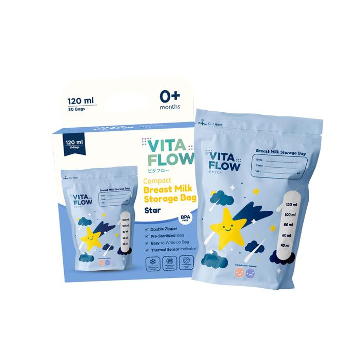 Gambar VIitaflow Kantong ASI 100ml, 120ml, 150ml, 240ml - 120ml Star dari Vitaflow Baby undefined Tokopedia